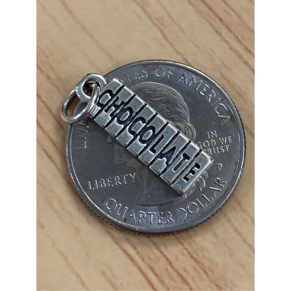 925 Chocolate Bar Sterling Silver Jewelry Charm - Picture 3 of 3